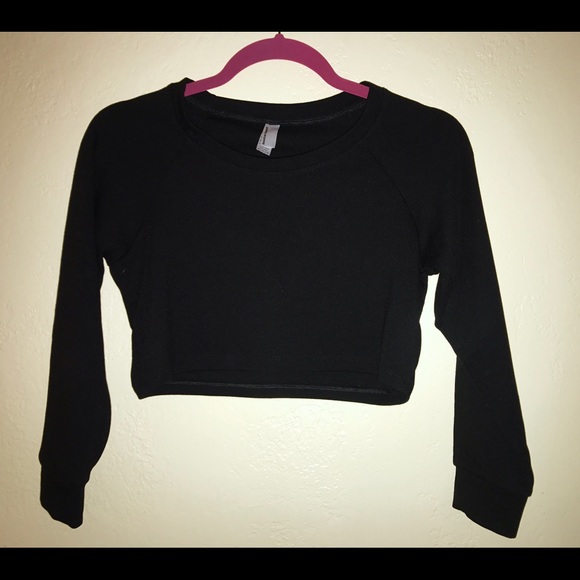 American Apparel Tops - American Apparel black long sleeve crop top